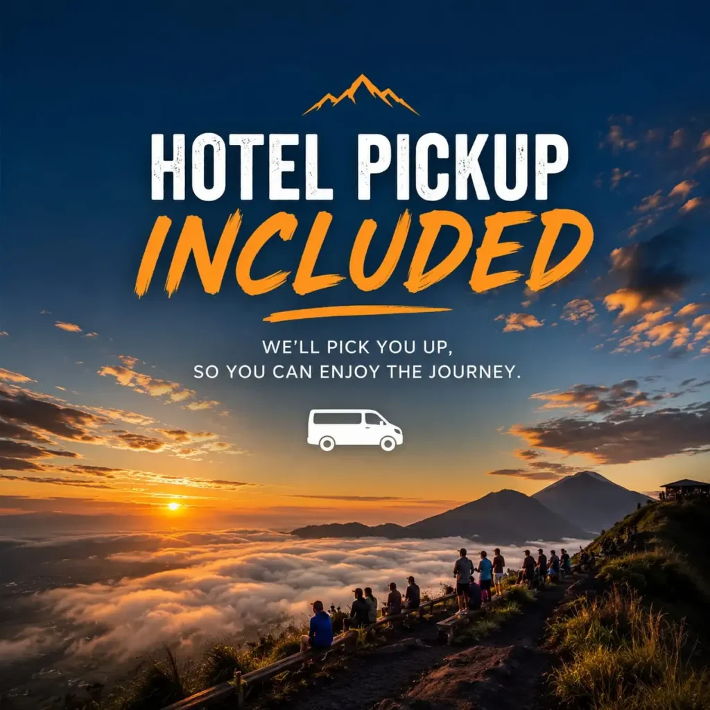 Pickup available from Ubud, Canggu, Seminyak, and more.