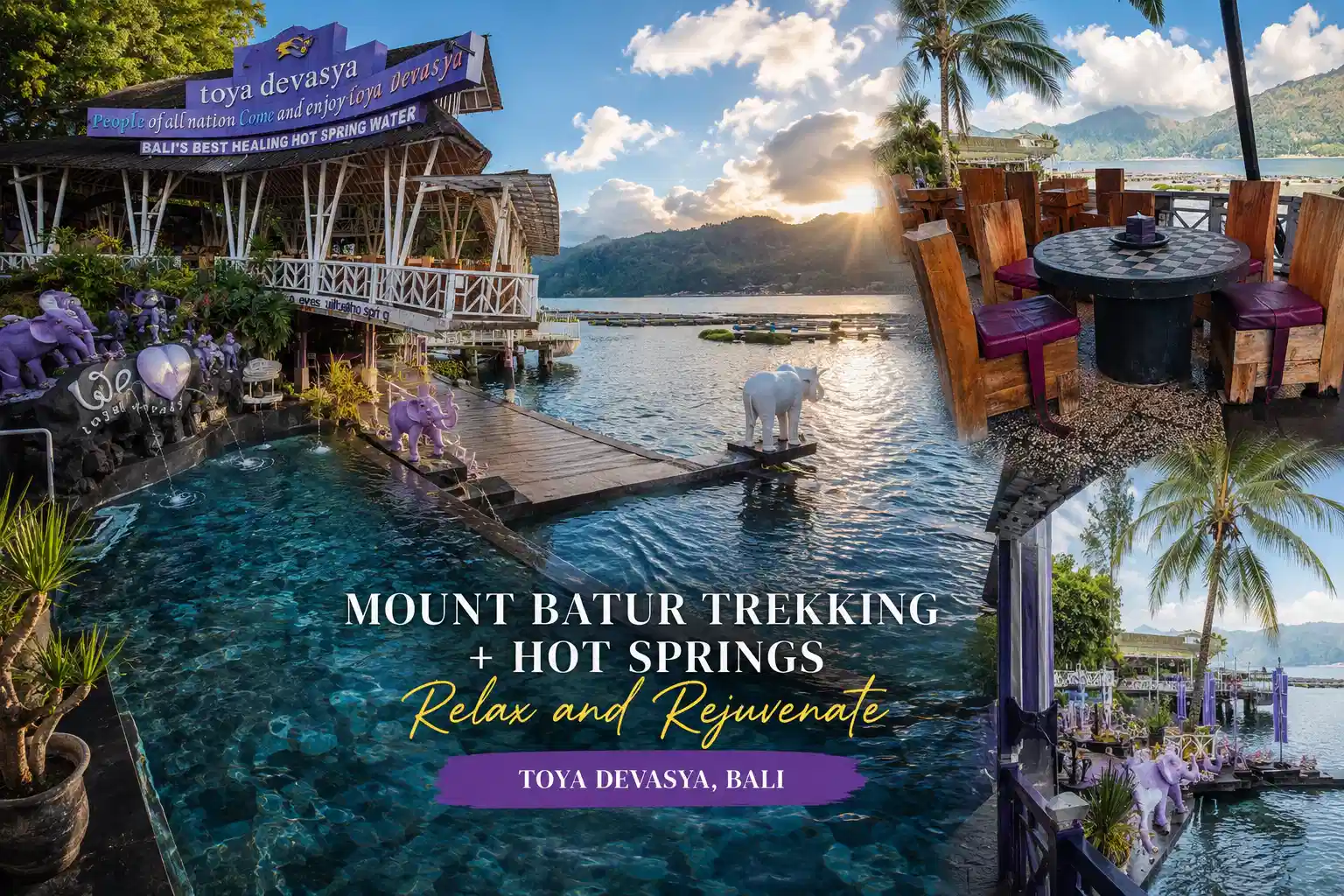 Mount Batur trekking and hot spring experience in Kintamani Bali